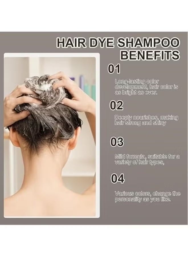 نوفا شامبو صبغة الشعر نوفا، شامبو صبغة الشعر نوفا 3 في 1، شامبو صبغة الشعر الفوري نوفا، صبغة شعر لتغطية الشيب، شامبو صبغة شعر يدوم طويلاً للنساء والرجال 200 مل (أسود) - Image 3